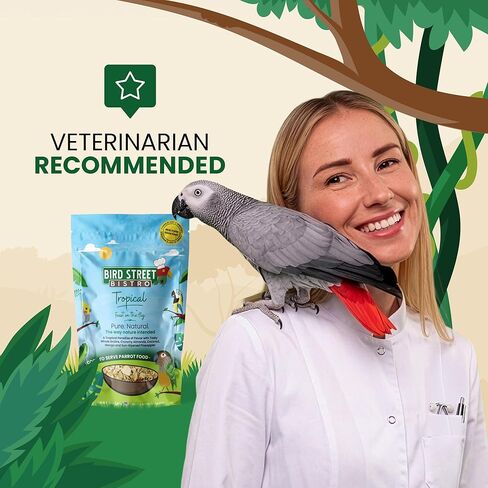 Bird Street Bistro Parrot Food - طعام الببغاء - يُطهى في 3-15 دقيقة مع الحبوب الطبيعية والبقوليات والفواكه غير المعدلة وراثيًا والخضروات والتوابل الصحية. in Kuwait