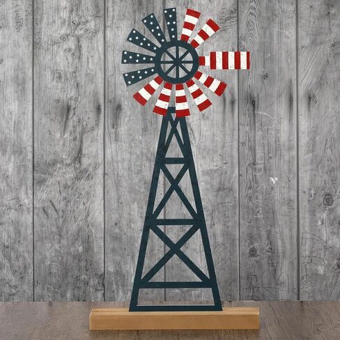 Tandefio Farmhouse Windmill Table Top 11.8 Inch Metal Rusted Vintage Desk Shelf Decor Farmhouse Kitchen Rustic Windmill Decor for Home Decorations in Saudi Arabia