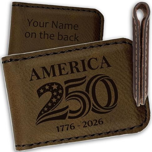 Personalized Faux Leather Money Clip for Men | Monogram Laser Engraved Slim Magnetic Money Clip Wallet Cash Holder for Credit Cards, Notes | Custom Father's Day Gifts for Dad, Husband, Boyfriend in Saudi Arabia
