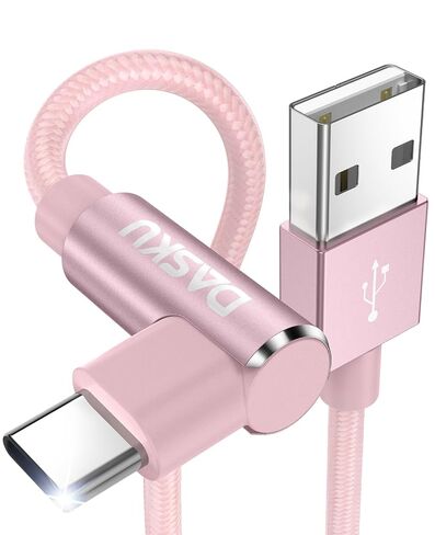 كابل USB C إلى USB C 90 درجة 2 حزمة 6FT 60W iPhone 17 Pro Max كابل شحن مضفر طويل الزاوية اليمنى من النوع C شاحن سريع سلك شحن لهاتف iPhone 17 16 15 Pro Max 16e وSamsung S25 iPad والمزيد in Kuwait