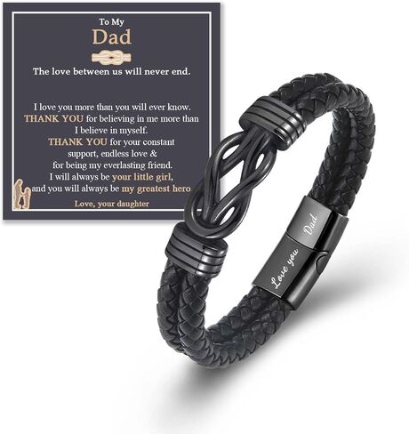 Mens Boys Leather Bracelet Gifts for Son Brother Grandson Nephew Husband Dad Uncle, Love You Infinity Bracelets Jewelry Christmas Valentines Day Birthday Graduation Gifts for Teen Boy Men Him in Saudi Arabia