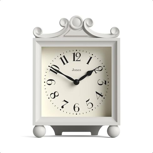 JONES CLOCKS® Parlor Mantel Clock | ساعة النقل الكلاسيكية | روز بينك | حافظة مزخرفة مربعة أنيقة، مثالية للرف أو الطاولة أو بجانب السرير in Kuwait