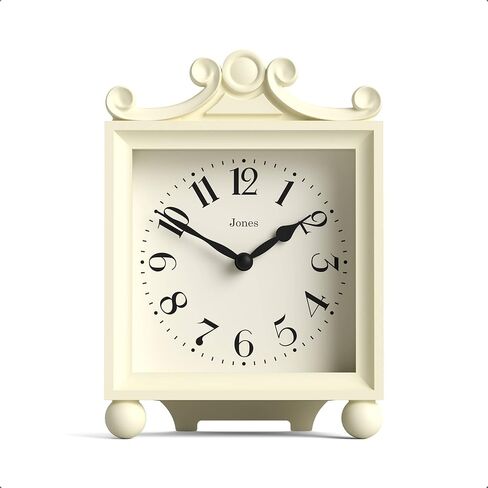 JONES CLOCKS® Parlor Mantel Clock | ساعة النقل الكلاسيكية | روز بينك | حافظة مزخرفة مربعة أنيقة، مثالية للرف أو الطاولة أو بجانب السرير in Kuwait