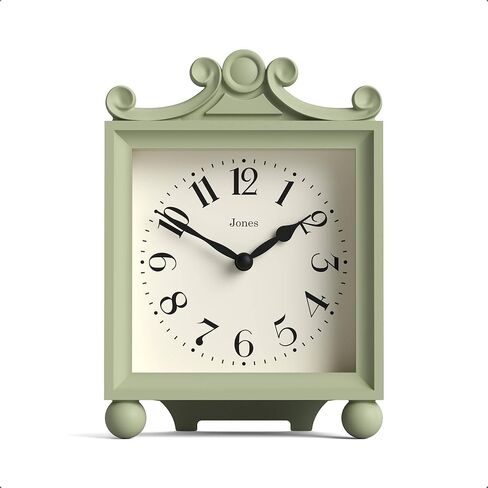 JONES CLOCKS® Parlor Mantel Clock | ساعة النقل الكلاسيكية | روز بينك | حافظة مزخرفة مربعة أنيقة، مثالية للرف أو الطاولة أو بجانب السرير in Kuwait