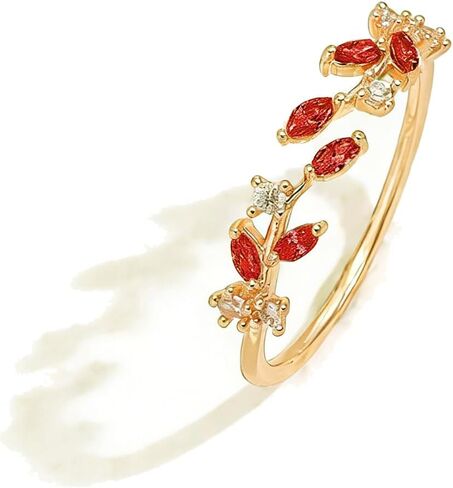 Dainty Rings Open Adjustable Ring Leaf Ring for Women Dainty Stackable Rings for Women in Saudi Arabia