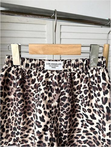 Girl's Leopard Print Casual Shorts Y2K Letter Patched Elastic Waist Summer Mini Shorts in Saudi Arabia