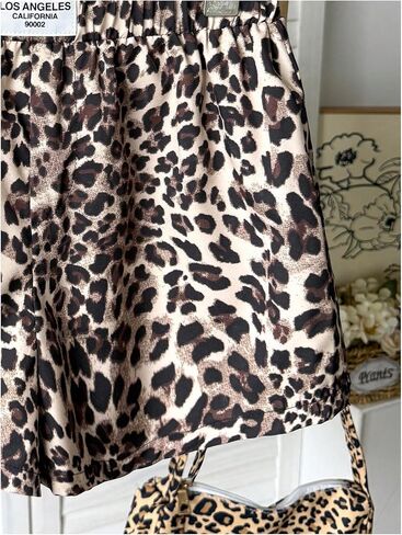 Girl's Leopard Print Casual Shorts Y2K Letter Patched Elastic Waist Summer Mini Shorts in Saudi Arabia