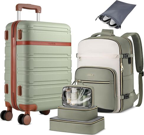 YAMTION Luggage Sets 6 Piece,Hardside 20In Suitcase with Spinner Wheels,TSA Lock,Carry On Suitcase Travel Essentials for Personal Items in Saudi Arabia