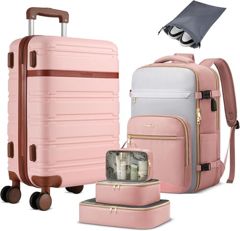 YAMTION Luggage Sets 6 Piece,Hardside 20In Suitcase with Spinner Wheels,TSA Lock,Carry On Suitcase Travel Essentials for Personal Items in Saudi Arabia