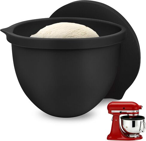 SelfTek Silicone Bowl Liners for 5 Qt KitchenAid Mixers - Accessories and Attachments for Cooking and Baking, Heat-Resistant & Easy to Clean, Protects Mixing Bowl（Black） in Saudi Arabia