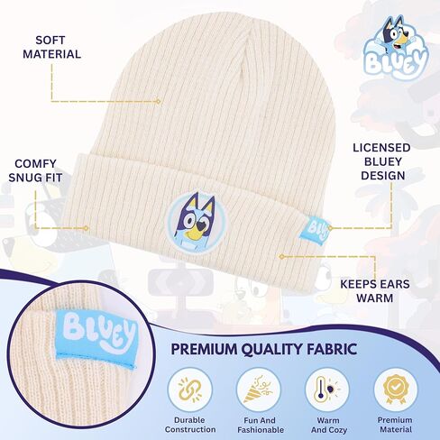 Bluey Toddler Winter Hat 2-Pack – Soft Knit Beanies with Warm Cuffed Design – Cozy Hats for Boys & Girls Ages 2–5 in Saudi Arabia