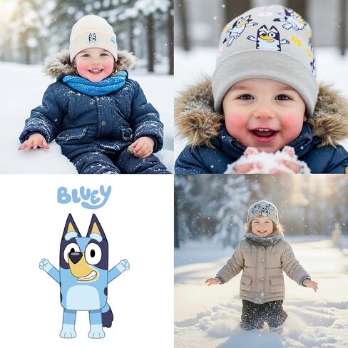 Bluey Toddler Winter Hat 2-Pack – Soft Knit Beanies with Warm Cuffed Design – Cozy Hats for Boys & Girls Ages 2–5 in Saudi Arabia