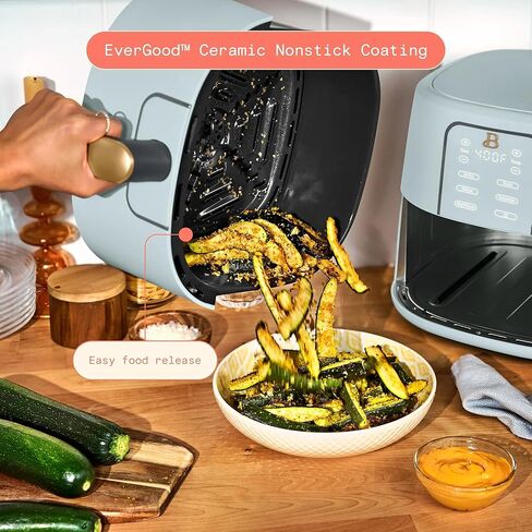 Beautiful 6 Qt Air Fryer with Touchscreen by Drew Barrymoree, TurboCrisp Technology, EverGood Ceramic Nonstick, 4 Functions (Black) in Saudi Arabia