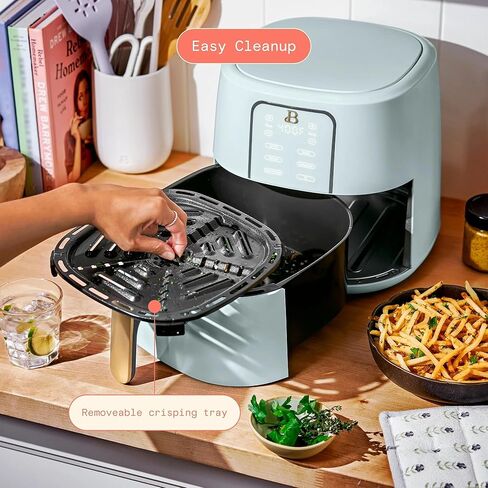 Beautiful 6 Qt Air Fryer with Touchscreen by Drew Barrymoree, TurboCrisp Technology, EverGood Ceramic Nonstick, 4 Functions (Black) in Saudi Arabia
