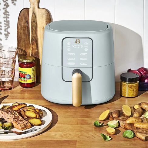 Beautiful 6 Qt Air Fryer with Touchscreen by Drew Barrymoree, TurboCrisp Technology, EverGood Ceramic Nonstick, 4 Functions (Black) in Saudi Arabia