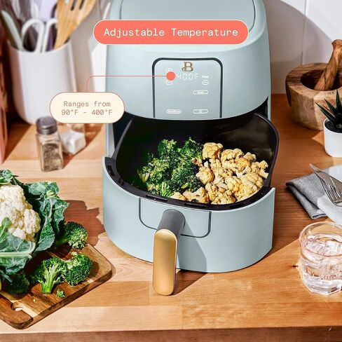 Beautiful 6 Qt Air Fryer with Touchscreen by Drew Barrymoree, TurboCrisp Technology, EverGood Ceramic Nonstick, 4 Functions (Black) in Saudi Arabia