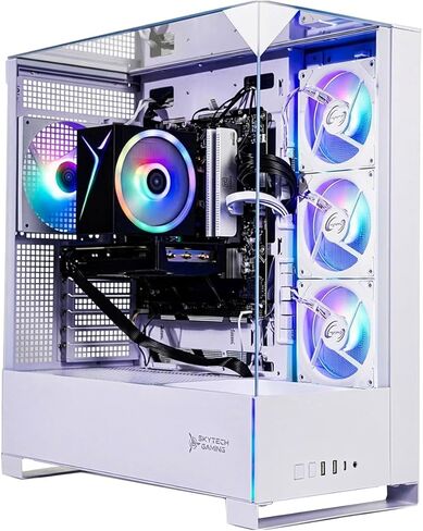 كمبيوتر Skytech Gaming Archangel 5 للألعاب، Intel i5 14400F 2.5 جيجا هرتز، NVIDIA RTX 5060، 1 تيرابايت NVMe SSD، 16 جيجابايت DDR5 RAM 6000، 750 واط Gold PSU، Wi-Fi، Win 11، سطح المكتب in Saudi Arabia