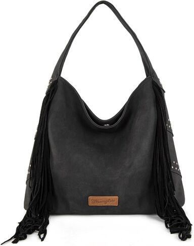 Wrangler Fringe Suede Hobo Bag for Women Leather Western Fringe Purse Tassel Hippie Shoulder Bag in Kuwait