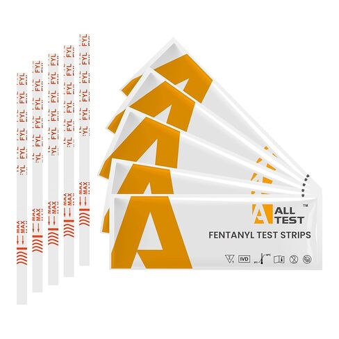 شرائط اختبار الفنتانيل - 10 شرائط اختبار في كل عبوة - شرائط اختبار الفنتانيل رقم 1 مبيعًا على مستوى العالم للمسحوق أو السائل - أداة تقليل الضرر، منع الجرعة الزائدة، نتائج في دقيقة واحدة، قطع 20 نانوجرام/مل in Kuwait