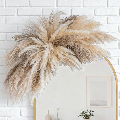 ديكور جدار بوهو رقيق من WILD AUTUMN - مجموعات عشب بامباس DIY، سحابة بامباس مزخرفة، ديكور مرآة، لمدخل غرفة النوم وغرفة المعيشة والحمام وهدايا تدفئة المنزل الجديدة الأساسية - تحتاج إلى التجميع in Kuwait