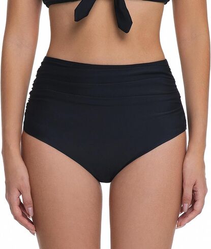 COCOPEAR Sexy High Waisted Bikini Bottoms for Women Ruched Mesh Swim Bottoms for Women Classic Full Coverage Bikini Bottoms in Saudi Arabia