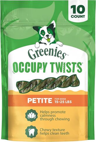 Greenies Occupy Twists Natural Dog Treats Petite Size Dog Chews Long Lasting Chicken Flavor, 8.75 oz. Pack, 10 Count in Saudi Arabia