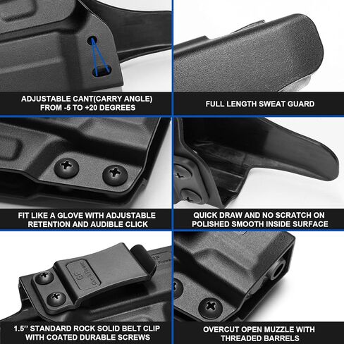 S&W M&P Shield 380 EZ Holster، IWB داخل حزام الخصر، حامل مخفي، قابل للتعديل والاحتفاظ، اليد اليمنى in Kuwait