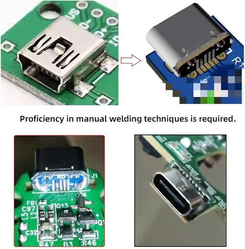 محول USB 5Pin USB إلى النوع C، توافق سهل، مثالي للمسافرين والطلاب، محول USB C سريع التثبيت in Kuwait