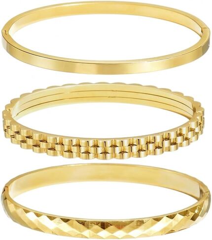 Gold Bracelets For Women Heart Trendy Non Tarnish Trendy Stackable Charm Cuff Cute Mother Daughter Stainless Steel Bracelets in Saudi Arabia