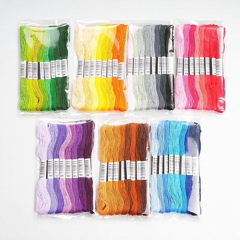 Huacan Embroidery Floss Kit 100 Colors Stitching Threads Sewing Kits DIY Cross Stitch Thread Set for Adults Beginner in Saudi Arabia