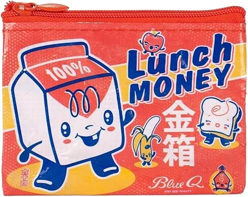 Blue Q Coin Purse, Lunch Money. Made from 95% recycled material, the ultimate little zipper bag to corral cash, credit cards, ear buds, gift cards, stamps, coins. 3"h x 4"w. in Saudi Arabia