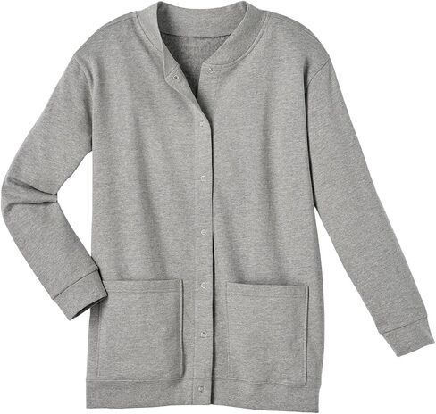 CATALOG CLASSICS Womens Fleece Jacket Snap Front Cardigan Sweatshirt for Women, 1X, Navy in Saudi Arabia