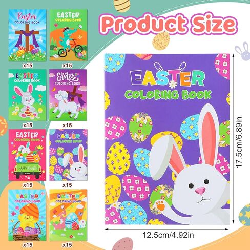 Sinload 48 Pcs Easter Coloring Books Bulk for Kids Egg Basket Stuffer Gifts Easter Activity Book for Creative Educational Art School Classroom Activity Party Supplies in Saudi Arabia