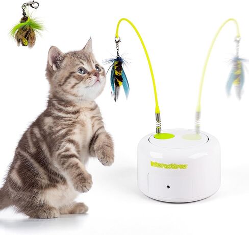 ALL FOR PAWS Interactive Cat Toys, Motion Activated Feather Cat Toy, Automatic Fluttering Bug Enrichment Toy for Kittens, Includes One Insect Replacement in Kuwait