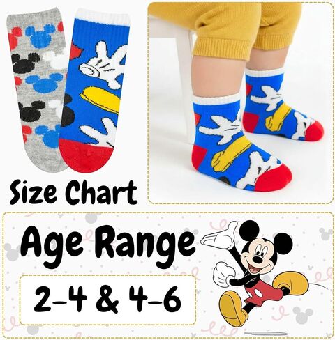 Disney Mickey Mouse Boys 5‑Pack Crew Socks + Plush Pencil Case Set – Official Character Socks for Boys Ages 2-6 with Bonus Zippered Pencil Case in Saudi Arabia