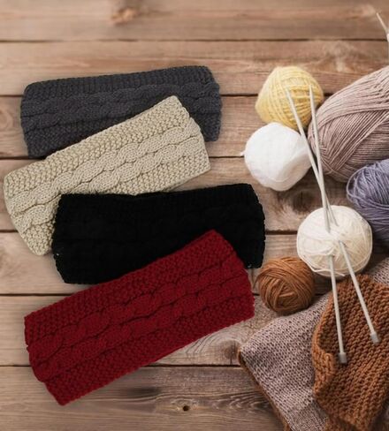 Huachi Winter Headbands for Women Ear Warmers, Warm Headbands for Women Winter Accessories, Cold Weather Headband for Women's Hair Fleece Lining Headband Christmas Gifts in Saudi Arabia