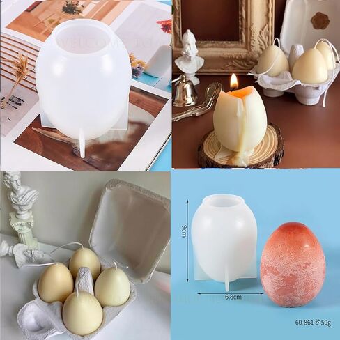 Easter 3D Egg Silicone Molds for Candle Mousse Cake Chocolate Candy Pastry Soap Muffin Dessert DIY Baking Tool (2) in Saudi Arabia