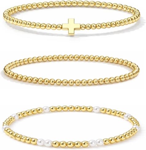 مجموعة هدايا أساور مطرزة للنساء، مطلية بالذهب عيار 14 قيراط، طبقات قابلة للتكديس وقابلة للتعديل، مجموعات هدايا مجوهرات، حشوات للتخزين in Kuwait