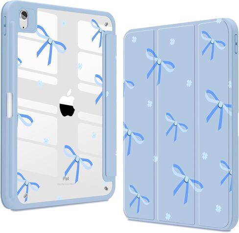 Teryeefi for iPad Air 11-Inch Case M3 (2025) / M2 (2024), iPad Air 4th/5th Generation, iPad Pro 11 in 4th/3rd/2nd/1st Generation - Clear Back Cover with Pencil Holder Auto Wake/Sleep (Cute Bows) in Saudi Arabia