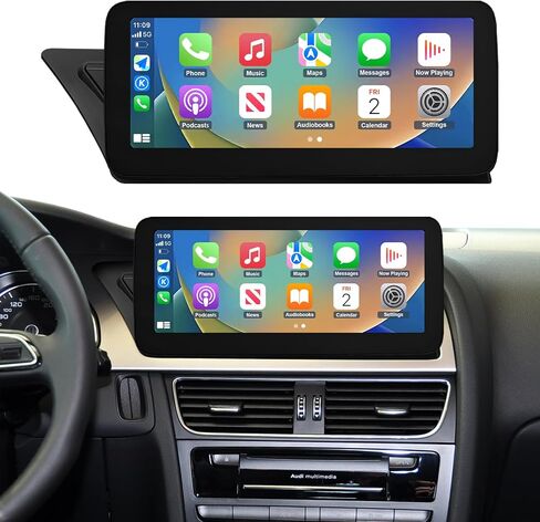 NINETOM 2026 Upgraded 12.3" Ultra-Narrow Touchscreen Wireless CarPlay Android Auto Receiver Compatible with Audi A4 A5 S4 S5(2009–2015), for MMI 2G System in Saudi Arabia