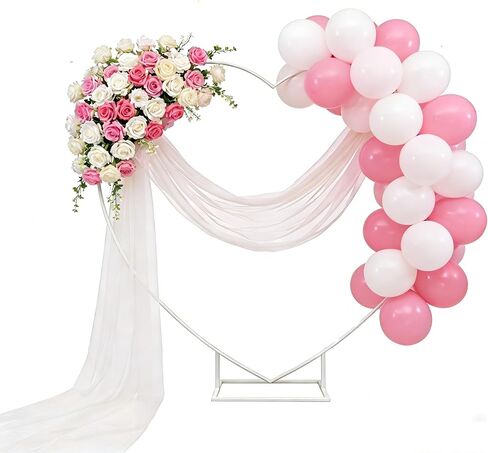 6.6 FT Wedding Arch Backdrop Stand,Gold Metal Heart-Shape Balloon Arch Stand for Wedding,Ceremony,Baby Shower,Birthday Party Decoration (Gold, 6.6 * 6.6FT) in Kuwait