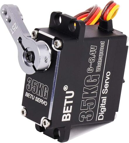 55Kg Coreless Servo Motor HV 8.4V, High Torque RC Digital Servo，Full Waterproof Servo, Stainless Steel Gear Servo with 25T Servo Horn（180°） in Saudi Arabia
