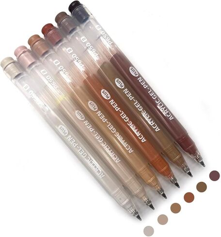 6 Colors Acrylic Gel Pen Set 1.0mm Fine Pointed Fit for Drawing Creation, Daily Painting, Coloring, Card Making, Journaling, Art Practical Stationery Combination，Lip Enamel Red Series in Saudi Arabia