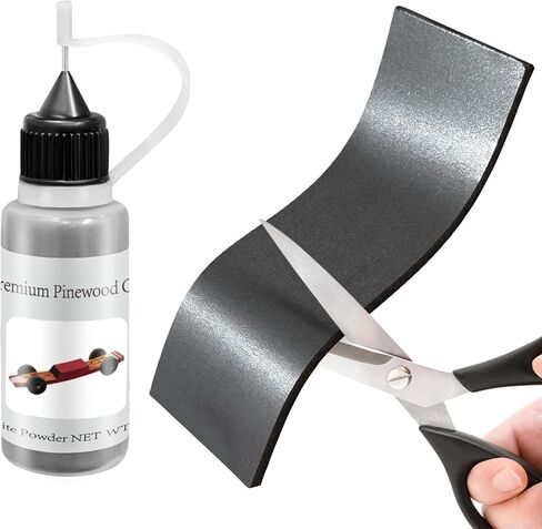 DerbyCraftPro Pinewood Weights Kit &Graphite Lubricant-3.5oz Total |3oz Flexible Weight for Derby Cars(Easy to Cut)+0.5oz Graphite Powder for Axles-Precise Weighting and Adjust The COG,Reduce Friction in Saudi Arabia