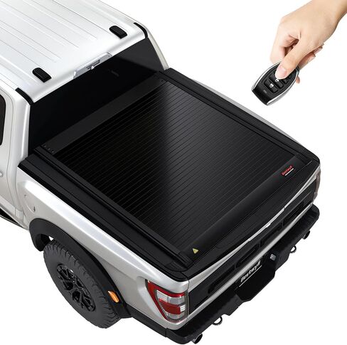 غطاء Tonneau الصلب القابل للسحب-يناسب 2015-2025 Ford F-150 5.5 '(66 ") سرير شاحنة (بما في ذلك Raptor/Lightning)-مع قفل ميكانيكي و T-slot | K22 | ملحقات ألومنيوم أسود غير لامع in Saudi Arabia