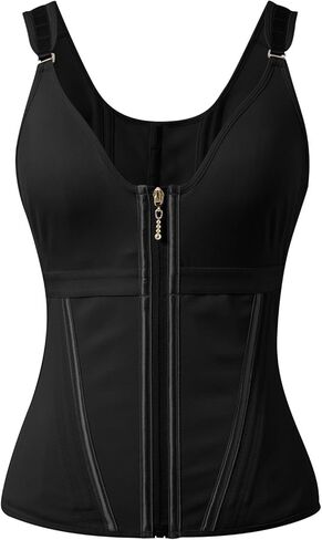Workout Waist Trainer for Women Plus Size Tummy Control Sweat Waist Trimmer Corset Shapewear With Zipper and Hooks in Saudi Arabia