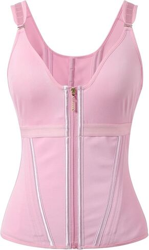 Workout Waist Trainer for Women Plus Size Tummy Control Sweat Waist Trimmer Corset Shapewear With Zipper and Hooks in Saudi Arabia
