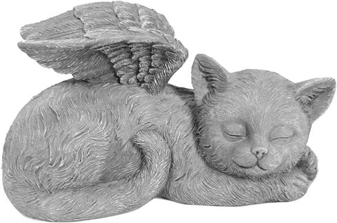 Pet Memorial Statue, Angel Pet Memorial Grave Marker Tribute Statue Sleeping Pet Angel Garden Sculpture for Pet Memorial Gravestone Ornament (Angel Dog) in Saudi Arabia