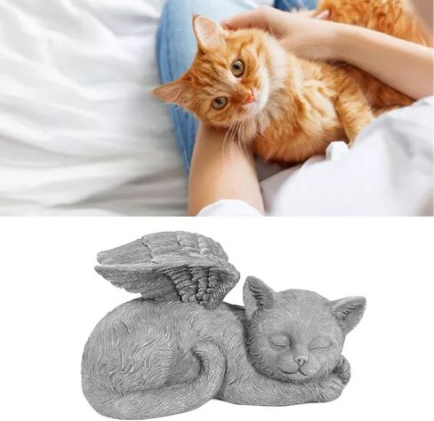 Pet Memorial Statue, Angel Pet Memorial Grave Marker Tribute Statue Sleeping Pet Angel Garden Sculpture for Pet Memorial Gravestone Ornament (Angel Dog) in Saudi Arabia