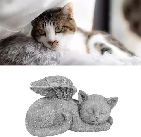 Pet Memorial Statue, Angel Pet Memorial Grave Marker Tribute Statue Sleeping Pet Angel Garden Sculpture for Pet Memorial Gravestone Ornament (Angel Dog) in Saudi Arabia
